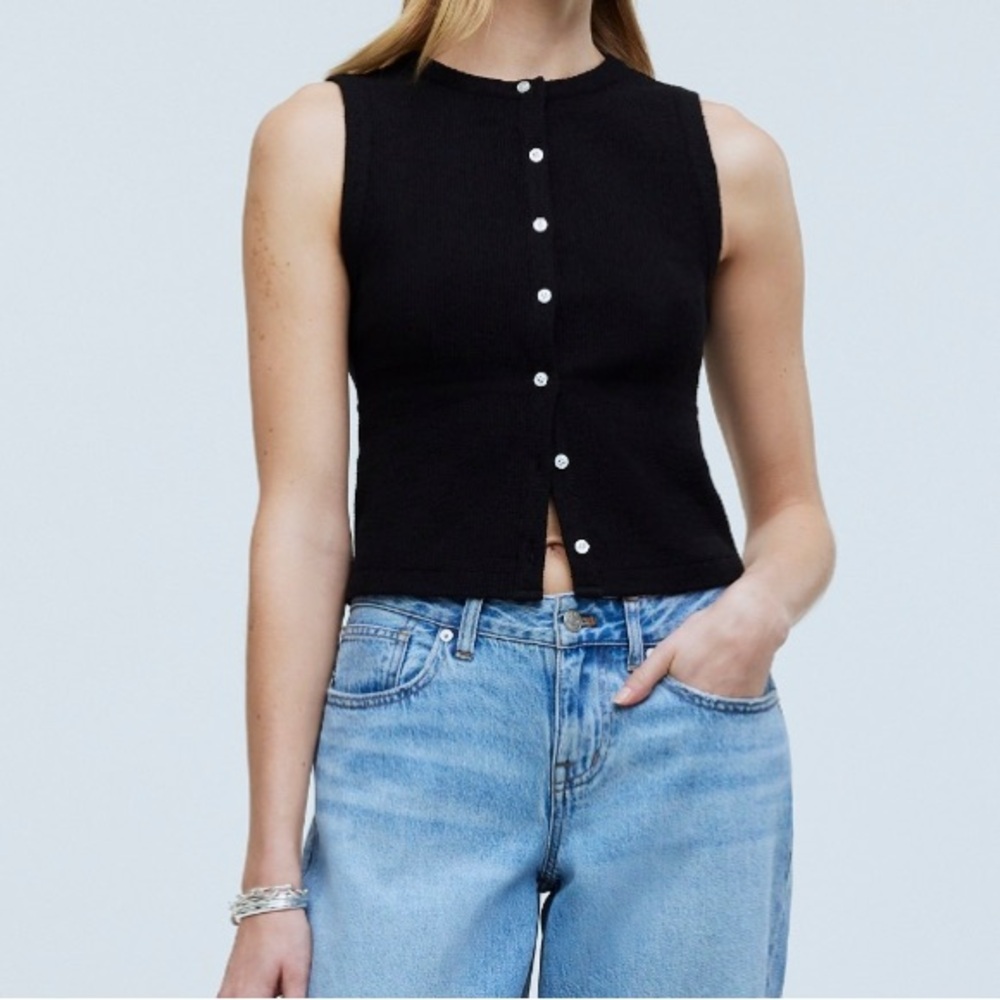 NWT Madewell XS Split-Crewneck Cardigan Tank